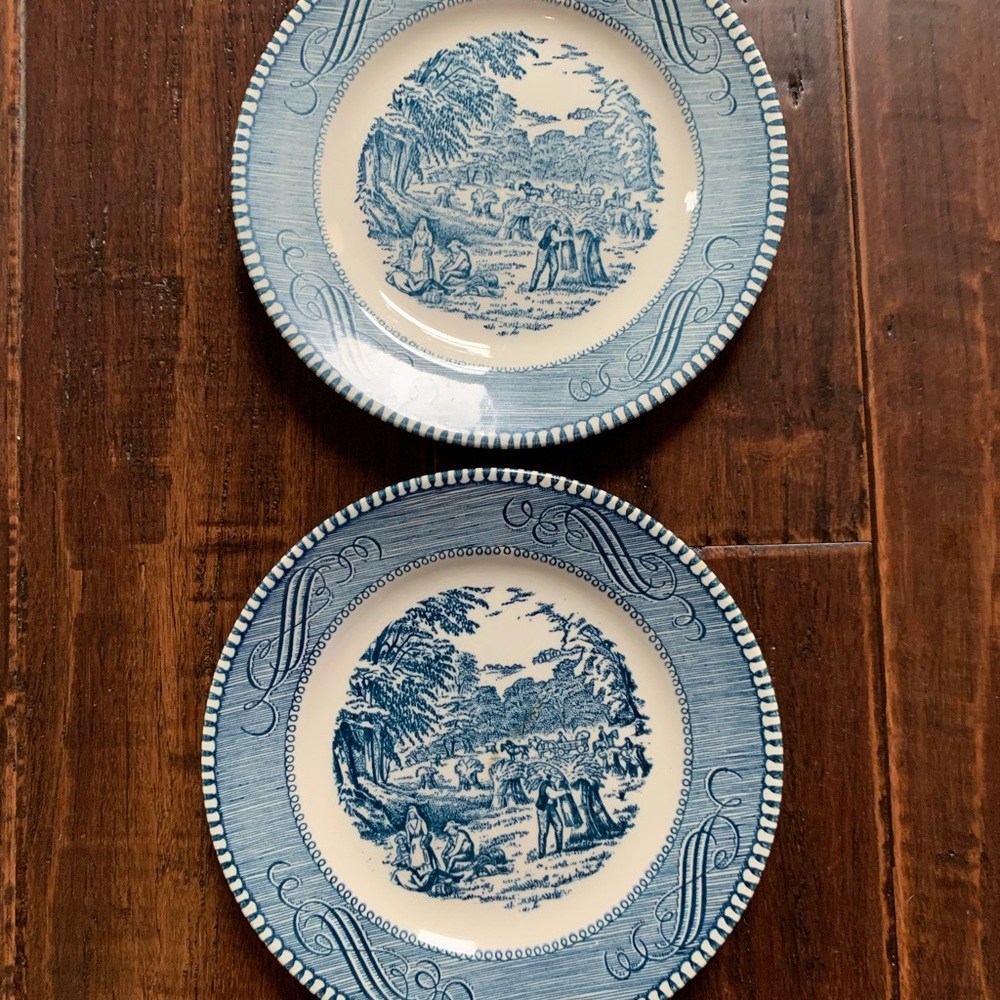 Vintage Royal Currier & Ives "Harvest" Plates